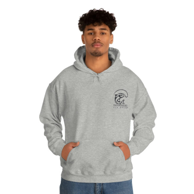 Tuck Fly Shop Charcoal Hooded Sweatshirt - Image 4