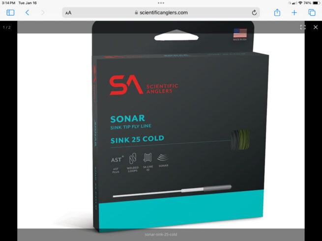 SS Sonar Sink 25 Cold 200 grain