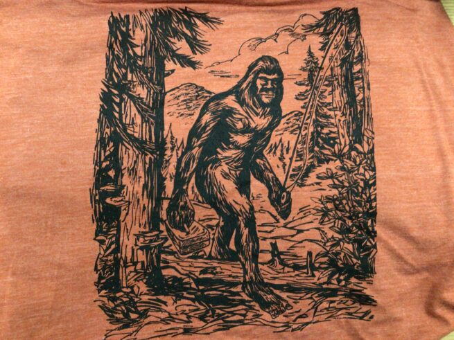 TFS T-shirt Bigfoot fishing
